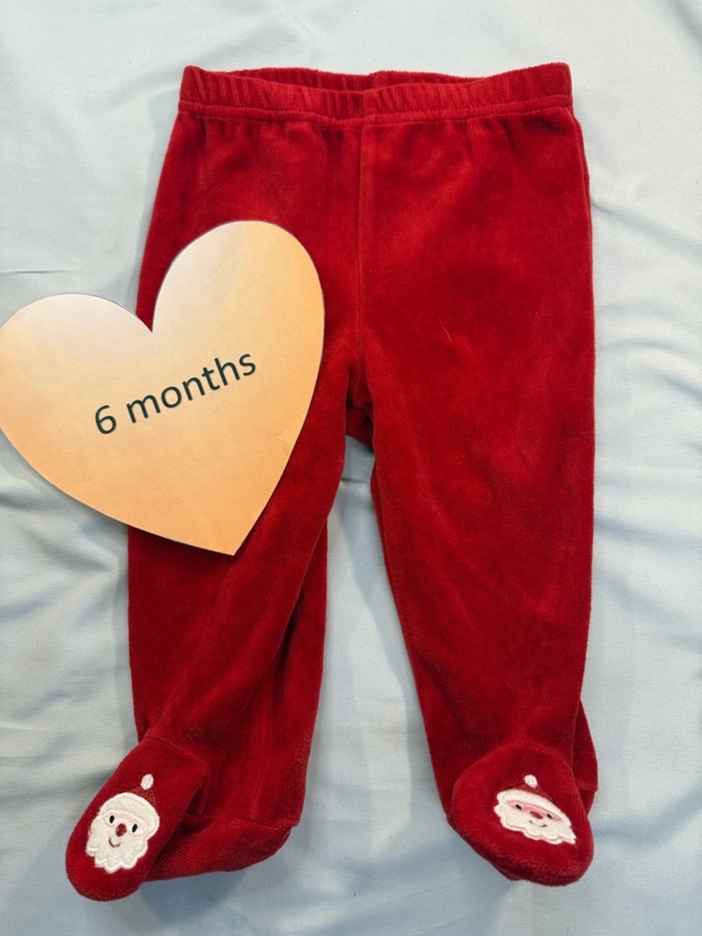 Koala Kids - velour footed Christmas baby pants. Size 6 months